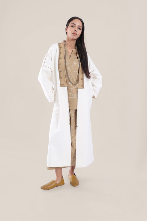 Embroidered Wool long Coat